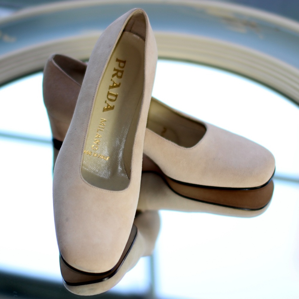 Prada Nude Camoscio Vaniglia/Vanilla Suede NEW - Picture 8 of 8